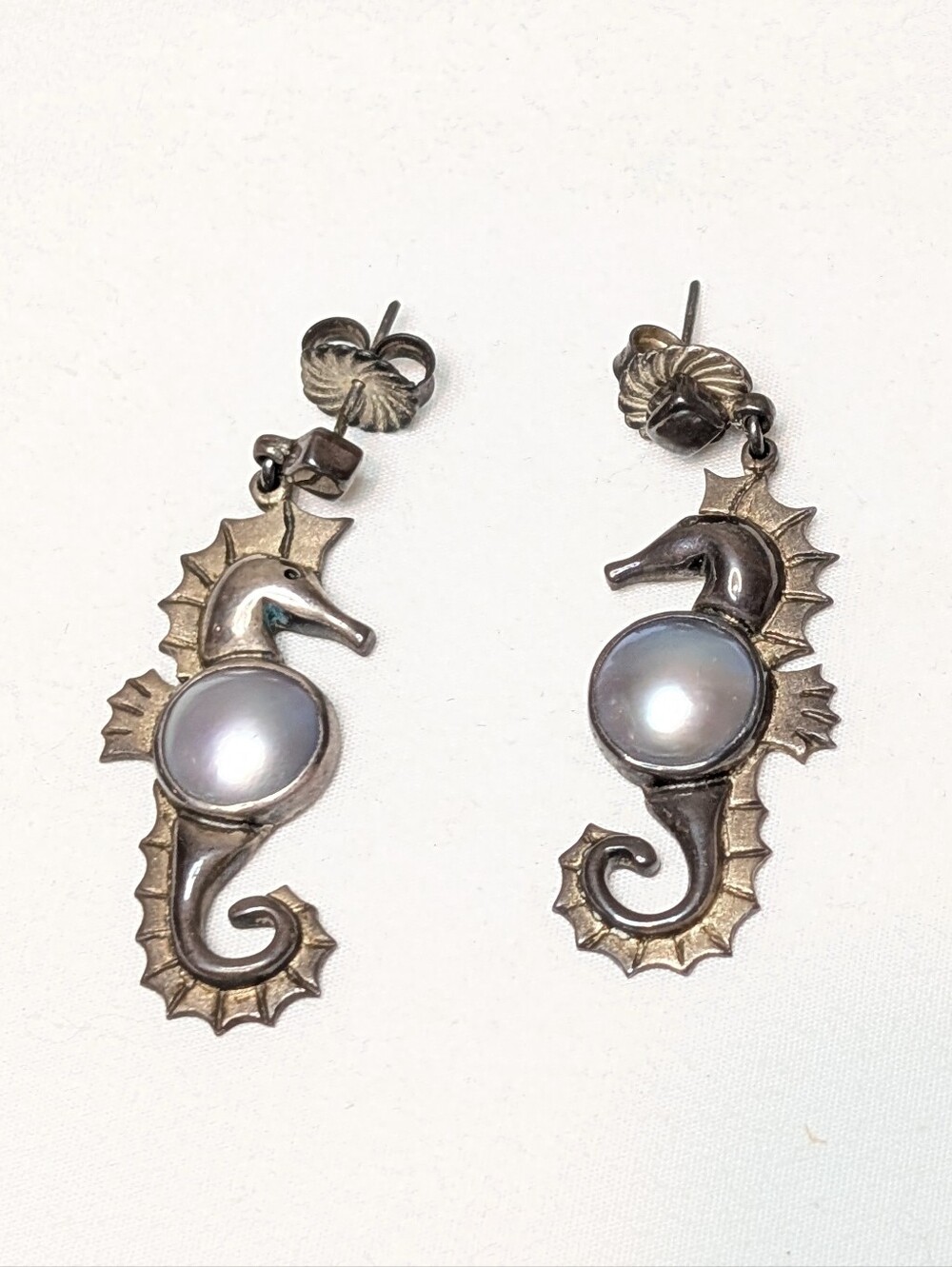 Priscila Canales Handmade Seahorse Earrings - Cortez Mabel Pearl Sterling Silver